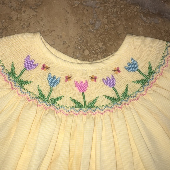Be Mine Other - Be Mine Smocked Yellow Gingham Dress Size 4T